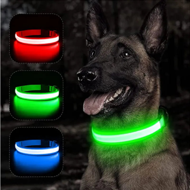 LuminaGlow: Rechargeable LED Pet Collar for Nighttime Visibility